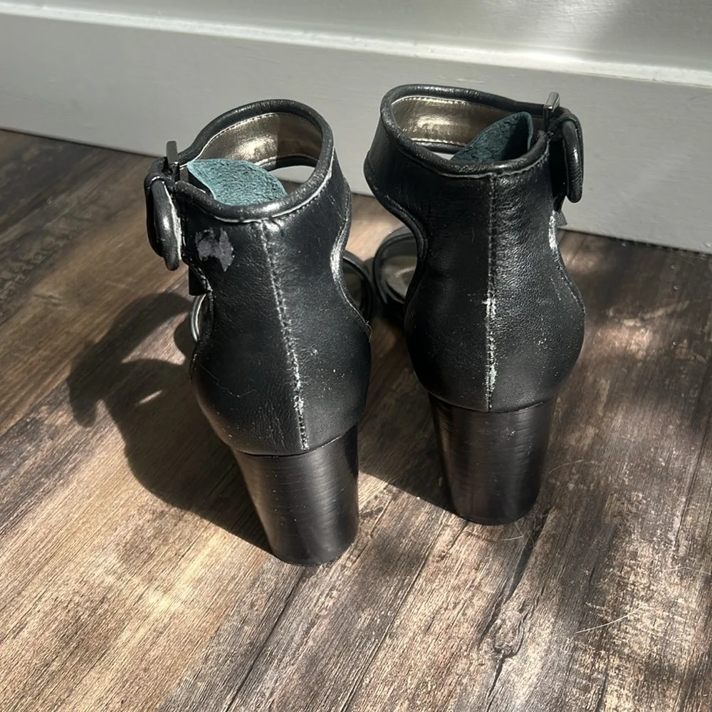 Tahari black block ankle strap heels ADAM 6.5 - Picture 3 of 10